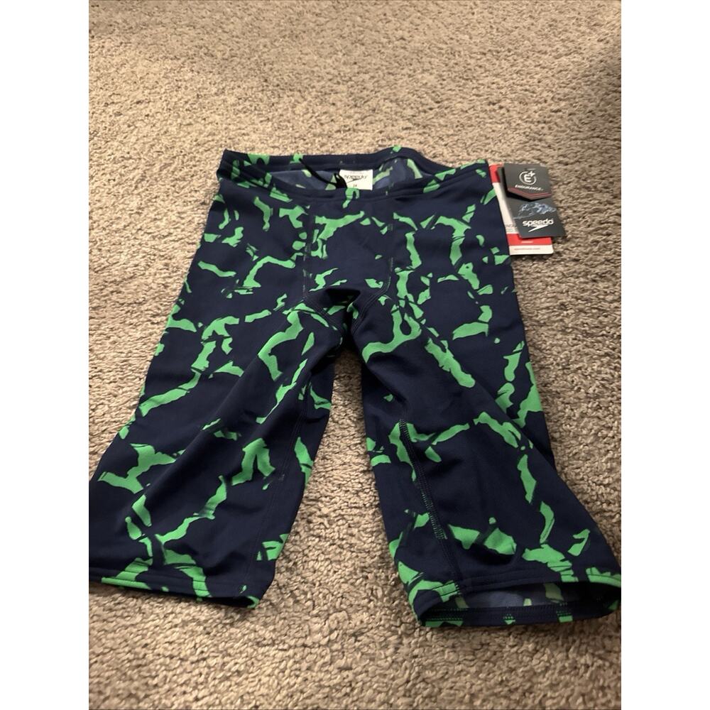 Speedo Men's Race Endurance Swim Jammer - Blue/Green 28 NWT